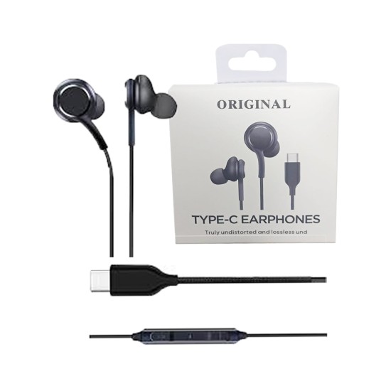 Earphone with USB Type C Plug Black Earphone with USB Type C Plug Black